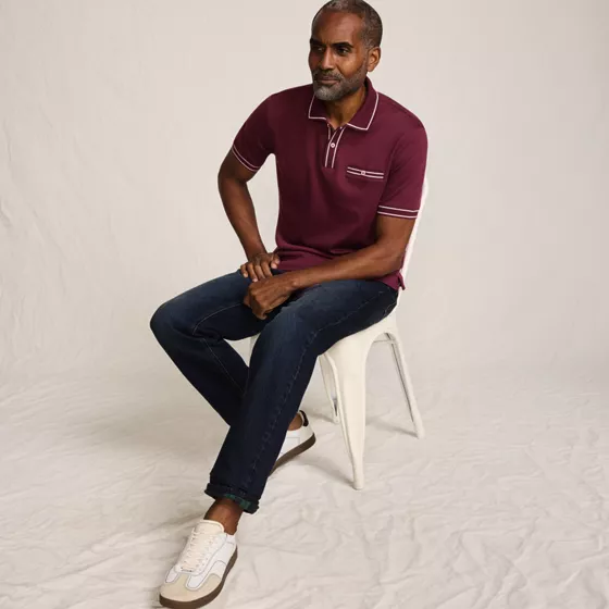 Men's Short Sleeve Tipped Welt Pocket Supima Polo - primary