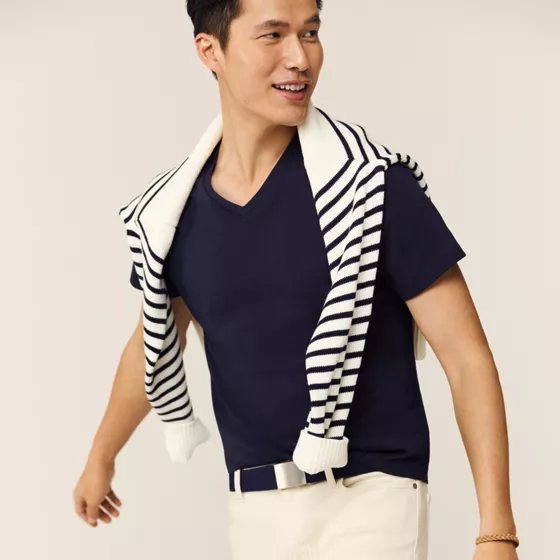 Men's Short Sleeve Supima V-neck Tee - primary