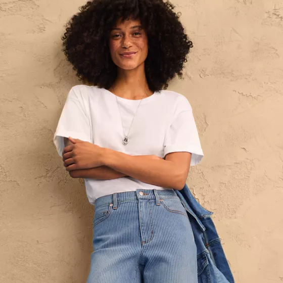 Women's Oversized Supima Short Sleeve Crew Neck T-Shirt - primary