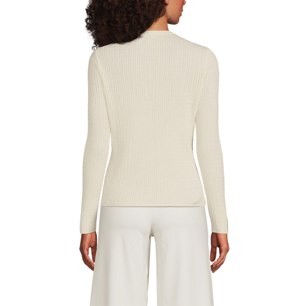 売れ筋商品|||ランズエンド ニット&セーター アウター レディース Women's Drifter Baby Cable VNeck Cardigan Sweater - Set Top Fresh ivory/orchid stripe Women's Drifter Baby Cable VNeck Cardigan Sweater - Set Top