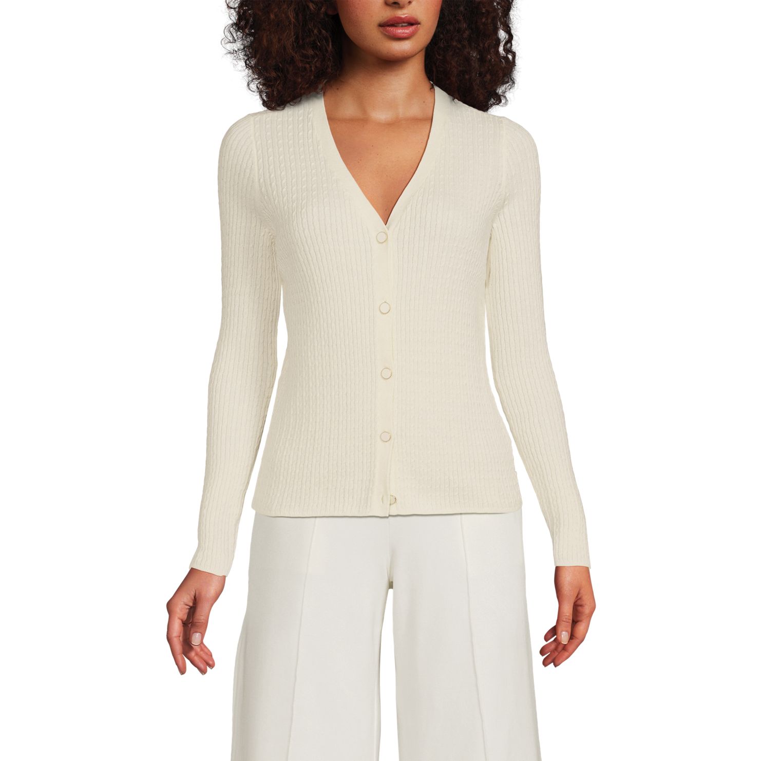 Women's Drifter Baby Cable VNeck Cardigan Sweater - Set Top