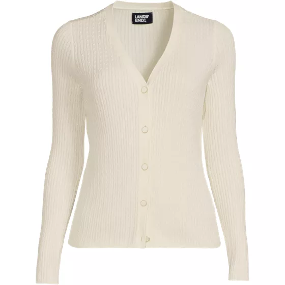 Women's Plus Size Drifter Baby Cable V-neck Cardigan Sweater - Set Top - primary