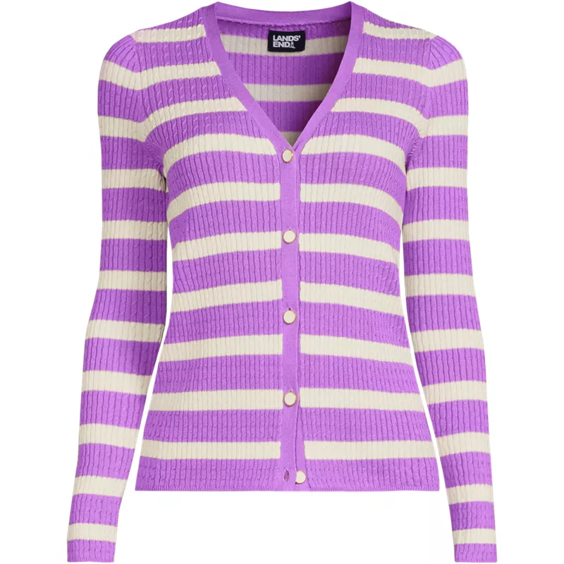 Women's Drifter Baby Cable V-neck Cardigan Sweater - Set Top, Front