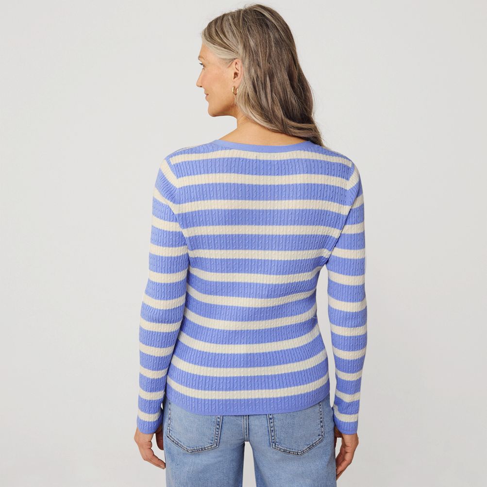 売れ筋商品|||ランズエンド ニット&セーター アウター レディース Women's Drifter Baby Cable VNeck Cardigan Sweater - Set Top Fresh ivory Women's Drifter Baby Cable VNeck Cardigan Sweater - Set Top