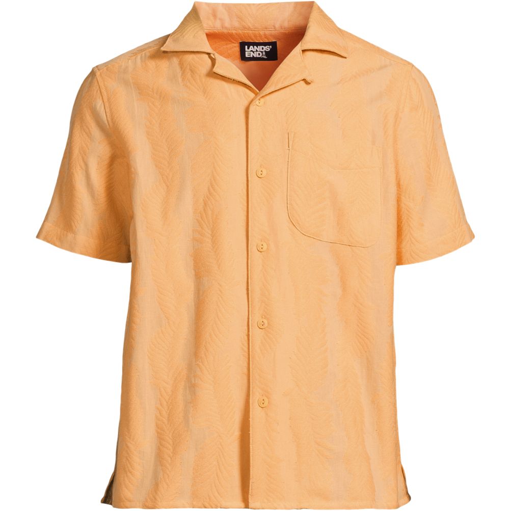 Men's Textured Camp Collar Shirt | Lands' End