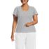Women's Plus Size Slub Flutter Sleeve V-Neck T-Shirt, Front