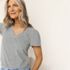 Women's Slub Flutter Sleeve V-Neck T-Shirt, alternative image