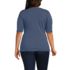 Women's Plus Size Elbow Sleeve Lightweight Jersey Side Tie Blouse, Back