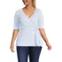Women's Plus Size Elbow Sleeve Lightweight Jersey Side Tie Blouse, Front