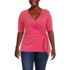Women's Plus Size Elbow Sleeve Lightweight Jersey Side Tie Blouse, Front