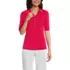 Women's Elbow Sleeve Lightweight Jersey Embellished Polo, Front