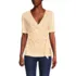 Women's Elbow Sleeve Lightweight Jersey Side Tie Blouse, Front
