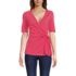 Women's Elbow Sleeve Lightweight Jersey Side Tie Blouse, Front