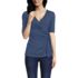 Women's Elbow Sleeve Lightweight Jersey Side Tie Blouse, Front