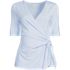 Women's Elbow Sleeve Lightweight Jersey Side Tie Blouse, Front