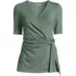 Women's Elbow Sleeve Lightweight Jersey Side Tie Blouse, Front
