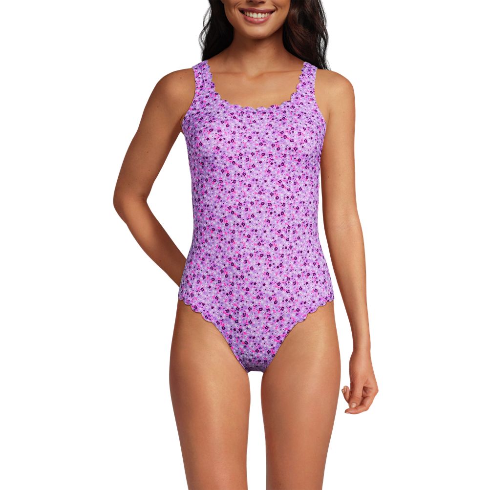 ANDRÉSD ／ アンドレスド flocky dot one piece Women's Tugless Scallop One Piece Swimsuit | Lands' End
