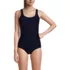 Women's Tugless Low Leg Ribbed One Piece Swimsuit, Front