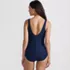 Women's Tugless Low Leg Ribbed One Piece Swimsuit, Back