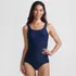 Women's Tugless Low Leg Ribbed One Piece Swimsuit, Front