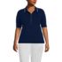 Women's Plus Size Elbow Sleeve Lightweight Jersey Embellished Polo, Front