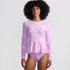 Women's Long Sleeve Pique Peplum UPF 50 Rash Guard, Front