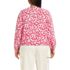 Women's Plus Size Fine Gauge Eyelash Cardigan Printed Sweater - Set Top, Back