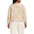 Women's Plus Size Fine Gauge Eyelash Cardigan Printed Sweater - Set Top, Back