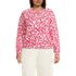 Women's Plus Size Fine Gauge Eyelash Cardigan Printed Sweater - Set Top, Front