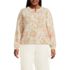 Women's Plus Size Fine Gauge Eyelash Cardigan Printed Sweater - Set Top, Front
