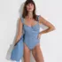 Women's Balconette Ruffle High Leg One Piece Swimsuit, alternative image
