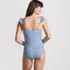 Women's Balconette Ruffle High Leg One Piece Swimsuit, Back