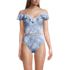 Women's Pique Ruffle Tankini Top and High Waisted Bottom Swimsuit Set, alternative image