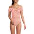Women's Pique Ruffle Midkini Top and High Waisted Bottom Swimsuit Set, alternative image