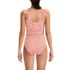Women's Pique Ruffle Midkini Top and High Waisted Bottom Swimsuit Set, Back