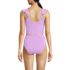 Women's Pique Ruffle Tankini Top and High Waisted Bottom Swimsuit Set, Back