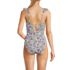Women's Petite Pique Ruffle One Piece Swimsuit, Back