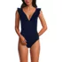 Women's Pique Ruffle One Piece Swimsuit, Front