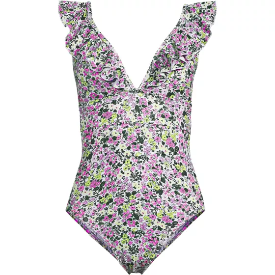 Women's Pique Ruffle One Piece Swimsuit - primary