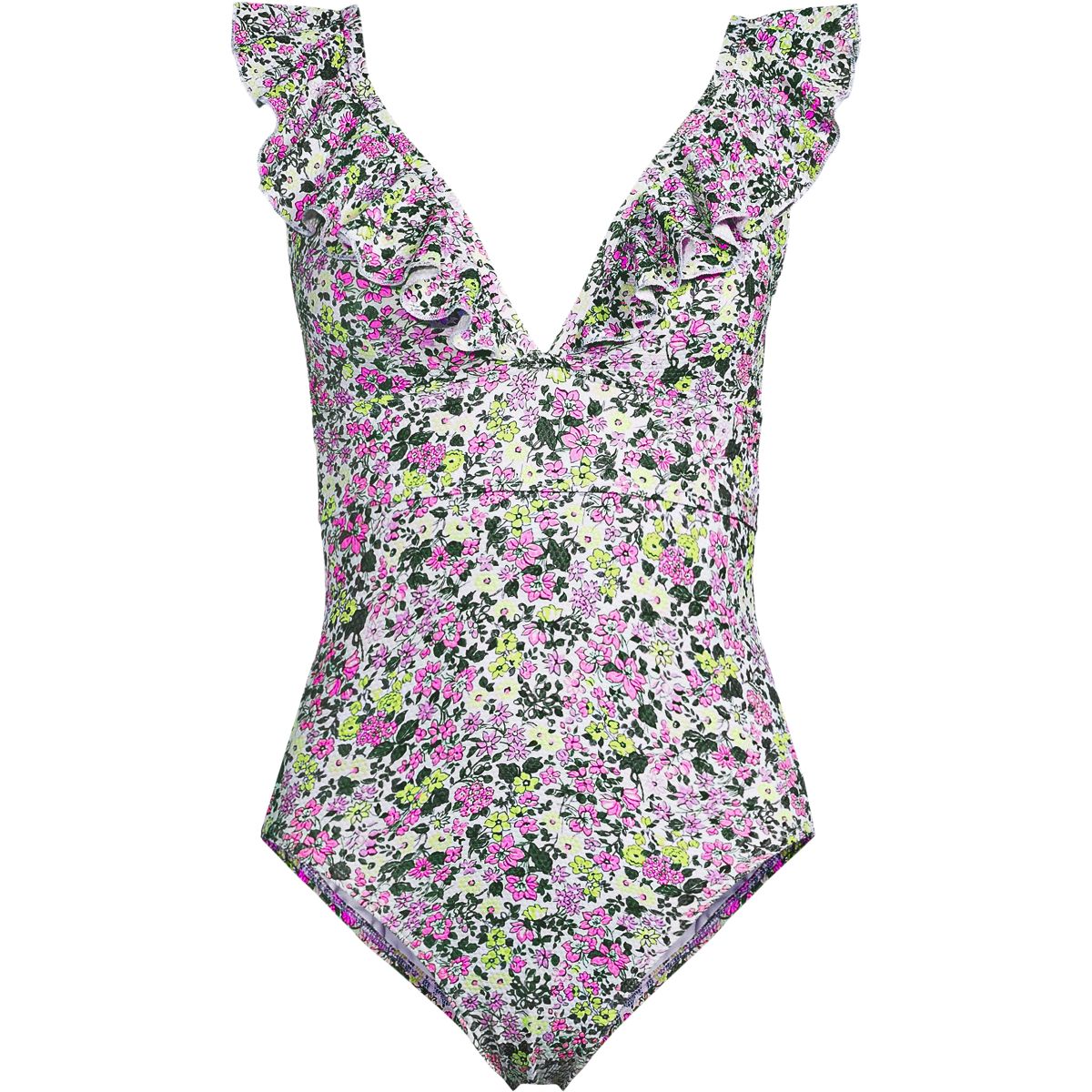 Women's Pique Ruffle One Piece Swimsuit