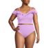 Women's Plus Size Pique Ruffle Tankini Top and High Waisted Bottom Swimsuit Set, alternative image