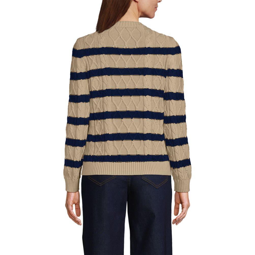 Women's Aran Cable Crew Neck Sweater | Lands' End