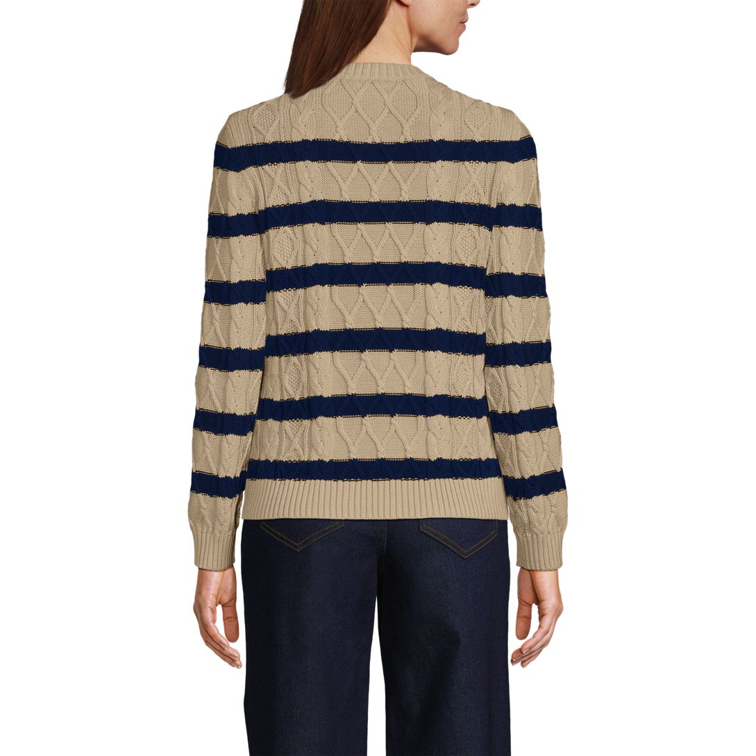 Women's Aran Cable Crew Neck Sweater