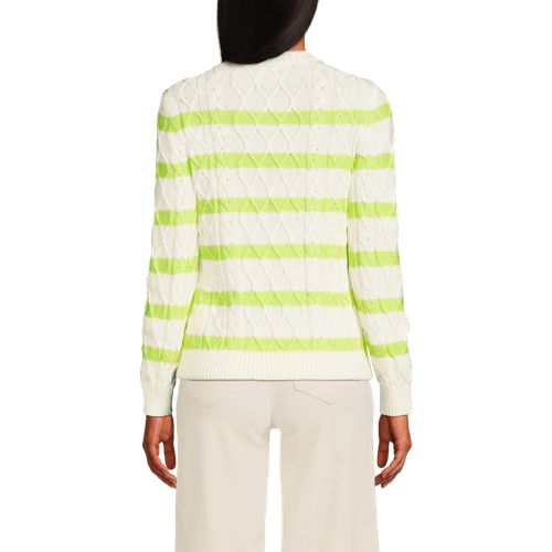 Women's Aran Cable Crew Neck Sweater - image 3