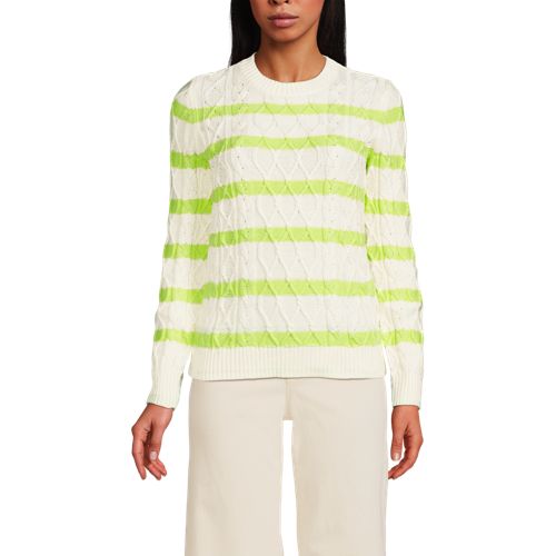 Women's Aran Cable Crew Neck Sweater - image 2