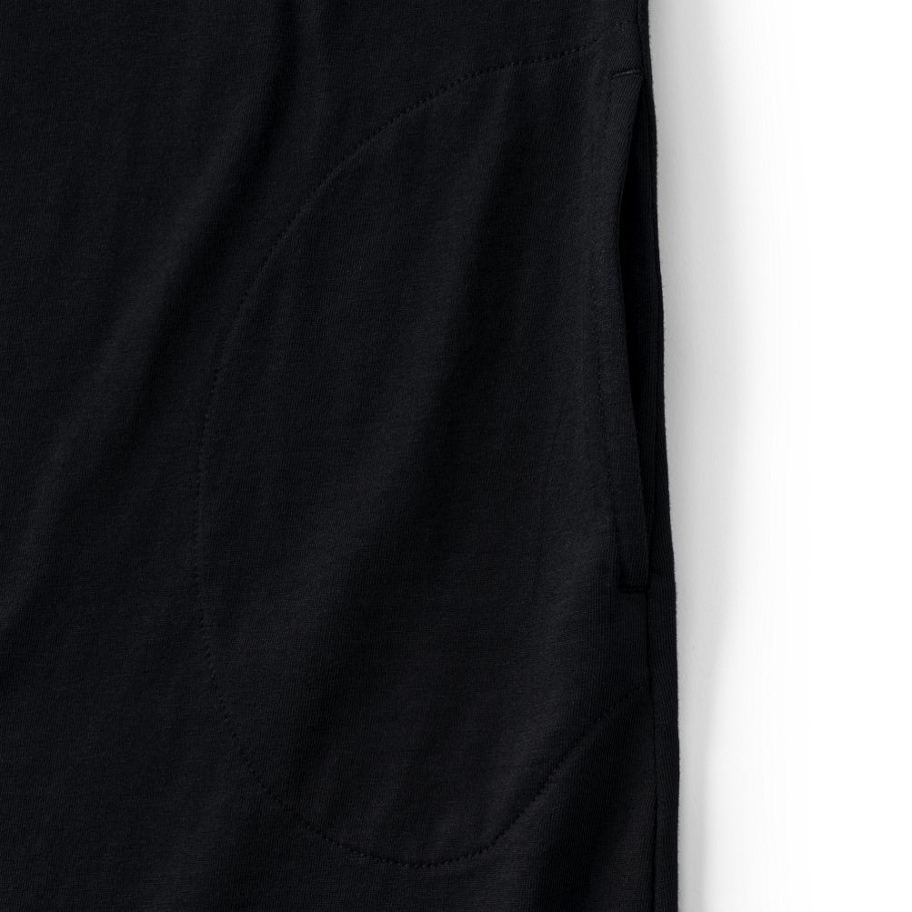 Lands' End Women's Cotton Jersey Notch Neck Dress - Black