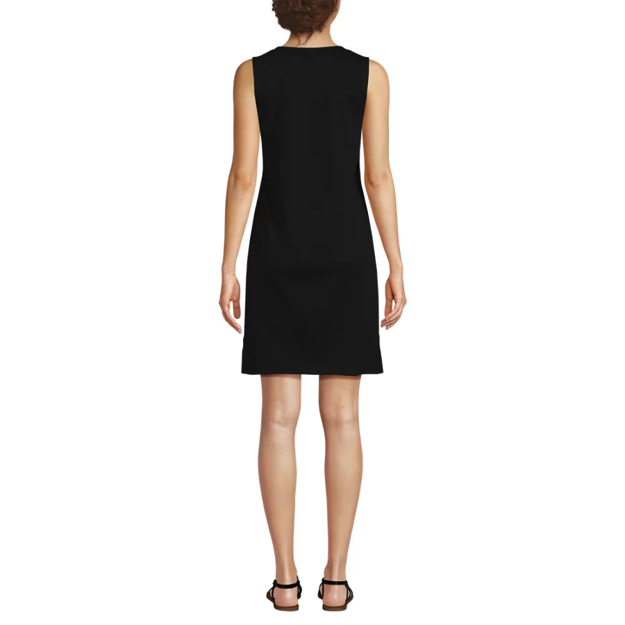 Women's Cotton Jersey Notch Neck Dress