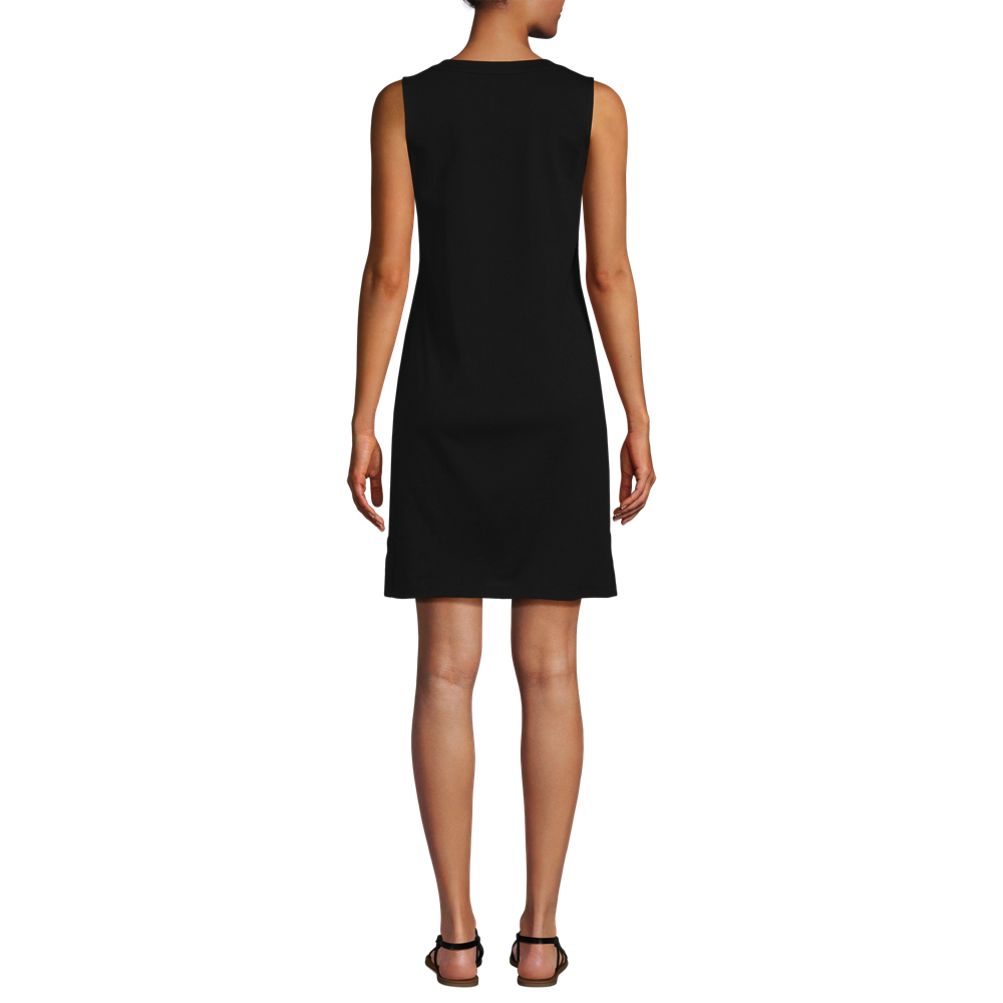 Women's Cotton Jersey Notch Neck Dress | Lands' End