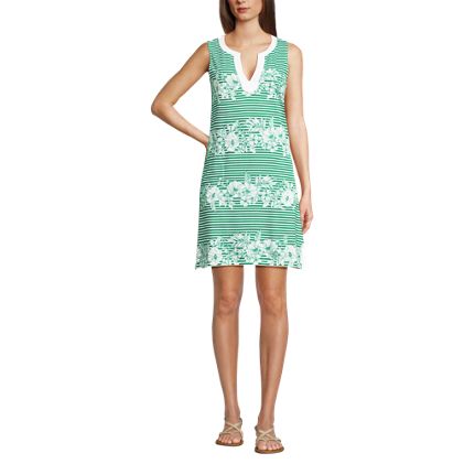 Women's Cotton Jersey Notch Neck Dress - image 1