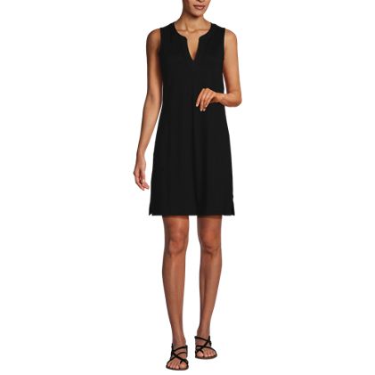 Women's Cotton Jersey Notch Neck Dress - image 1